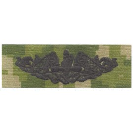 NAVY EMBROIDERED BADGE:  Submarine - Woodland - BC Patch - Cat No C7210
