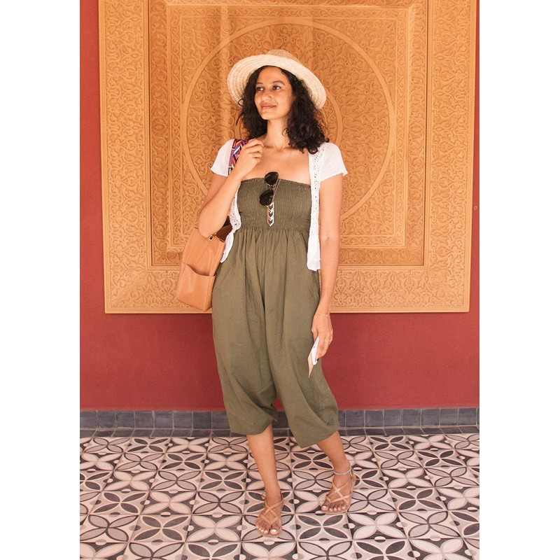 likemary 2 en 1 Algodón Harén Pantalones o Bandeau Jumpsuit,