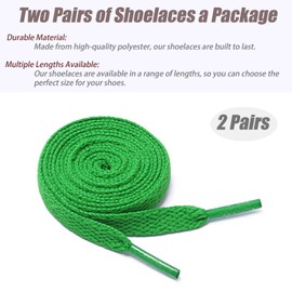 FADTOP Flat Shoelaces - Colorful Laces for Board, Sports & Casual Shoes - Universal Adults Green 32.5inch(80cm)