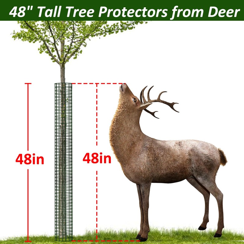 chicarry 48" Metal Tree Trunk Protector, 8 Pack Mesh Tree