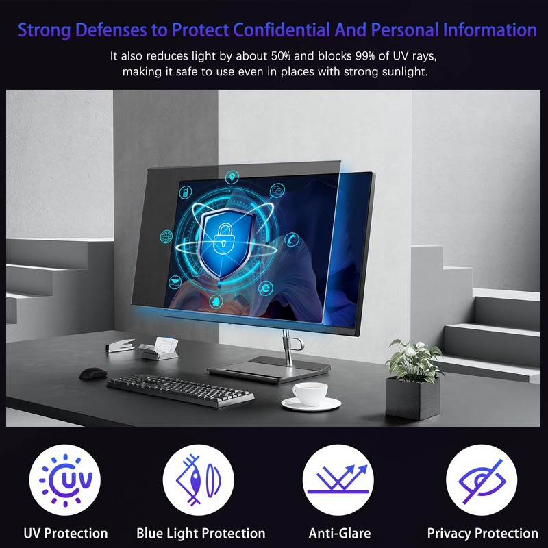 VanHooc 18.5" Privacy Screen Computer for 16:9 Aspect Ratio, 2-Sided