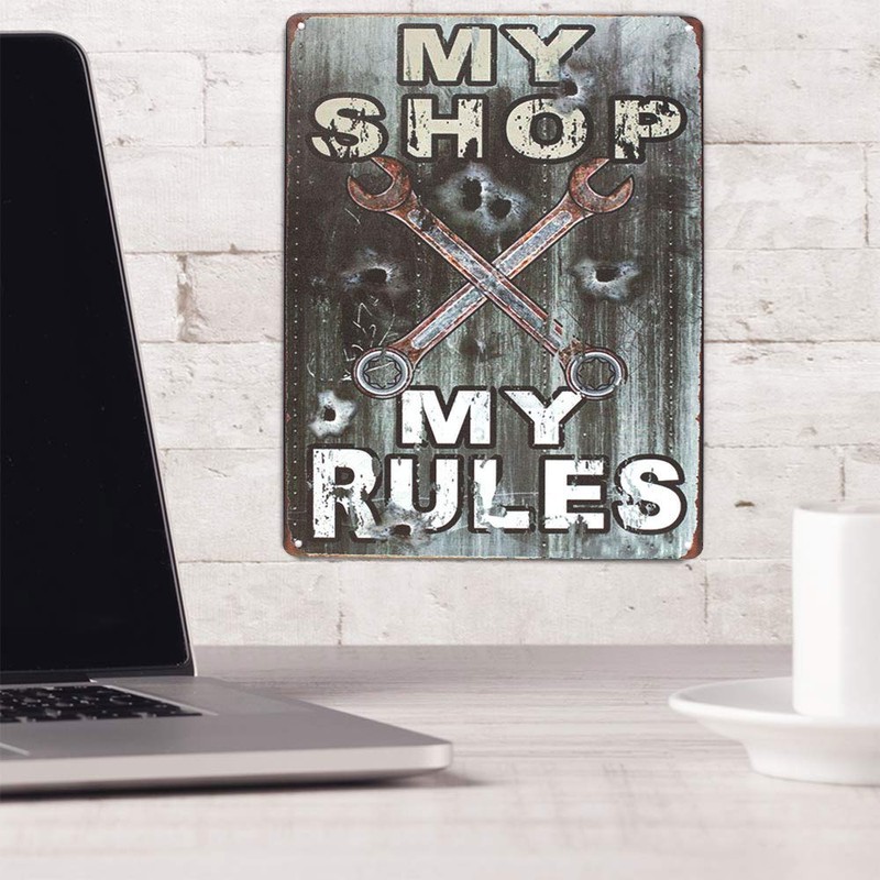 UOOPAI My Shop My Rules Vintage Metal Sign
