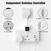 Plug Extension Socket with 4 USB Slots, BOCHLION 2 Way