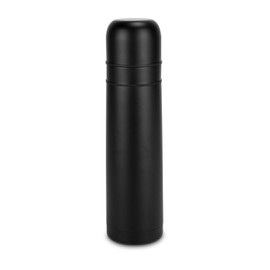 ROMINOX Gift Item Insulated Jug // Cup in Cup with 2 Lids - Black - Insulated Jug in Black, Screw Cap with Push Opening Integrated Second Cup, 750 ml; Dimensions: Approx. 8 x 8 x 31 cm