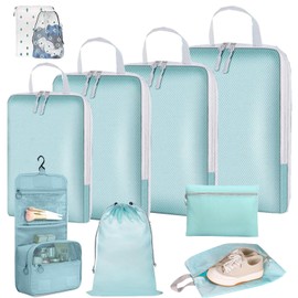 Travel Pouch, Compression Set, Travel Compression Bag, 10-Piece Set, 2024 Newest Type, Travel Compression Bag, Packing Pouch, Variable Space, Save About 60% of Clothing Space, Compression Pouch,