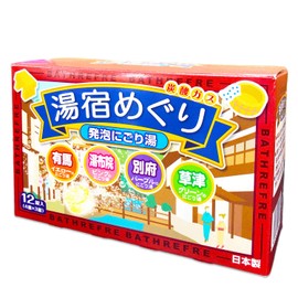 ライオンケミカル バスリフレ 発泡入浴剤 湯宿めぐり にごり湯 4つの香り 炭酸ガス 12錠入(4種×3錠) 医薬部外品