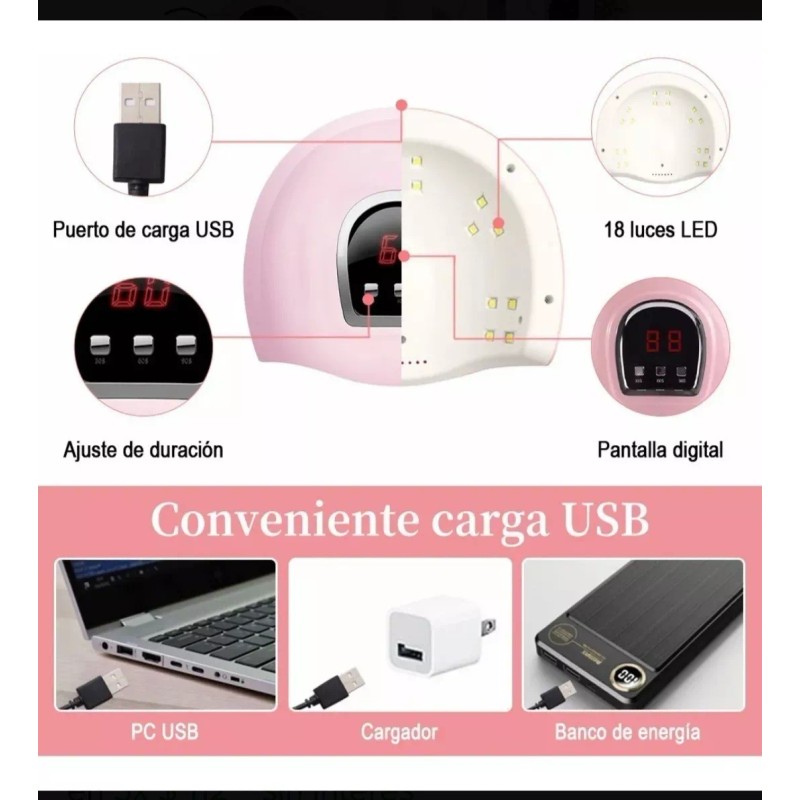 Coral novedades Lámpara De Uñas Uv Led Secado Rápido Uñas