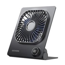 GOCKERA Portable Desk Fan,Ultra-thin 5000mAh Rechargeable Battery Powered Fan with 100 Speeds Adjustable&Digital Display,Timer,Ultra-quiet Personal Fan with Powerful Wind for Home Office Travel