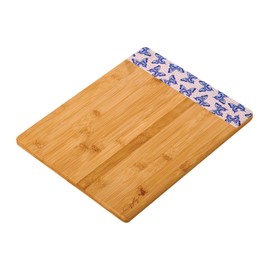 Dolly Parton Bamboo Reversible Cutting Board, Blue Butterfly Print, Gentle on Knives, Great for Chopping and Serving, 11 x 14 Inch
