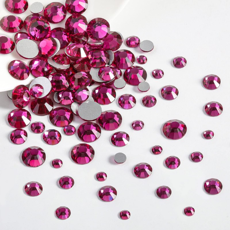 Beadsland Rhinestones for Makeup, 8 Sizes, 2500 Pieces, Crystal Flat