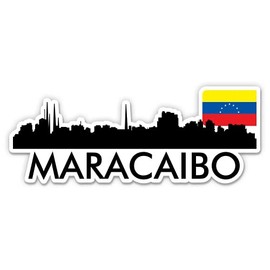 Squiddy Maracaibo Venezuela City Skyline Country Flag - Vinyl Sticker Decal for Phone, Laptop, Water Bottle (4" Wide)