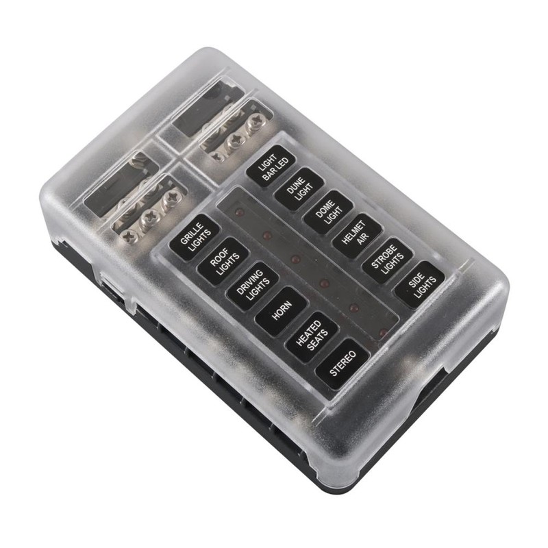 12 Way Fuse Box with Negative Terminals and Fuse Wire