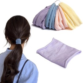 Yokosen Hair Tie, Hair Accessory, Hair Clip, Elastic, No Trace Hair Elastic, Set of 4, Girls, Stylish, Korean Style, Simple, Thick, Soft, No Headaches, No Cut, Stretchable, Ponytail Ring, Bun, Hair