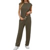 GRECERELLE Two Piece Outfits Women Summer Short Sleeve Tracksuit Womens