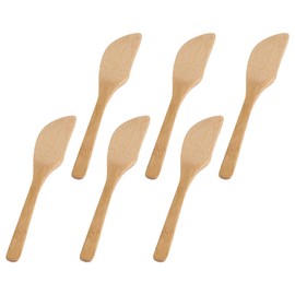 ccHuDE 6 Pcs Bamboo Butter Knife Spreaders Cream Cheese Spreaders Dessert Condiment Spatulas Jam Spreaders Sandwich Jam Spatulas for Kitchen
