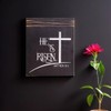 Fun Express He Is Risen Wall Sign – Rustic Wooden