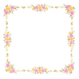 Trimits Printed Cross Stitch Kit - Tablecloth - Includes, Printed Fabric, Threads, Needle & Instructions, 80 x 80cm, Floral Bouquet