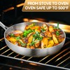 Inqibee 8.5-10-12 Inch Tri-Ply Stainless Steel Frying Pan Set with