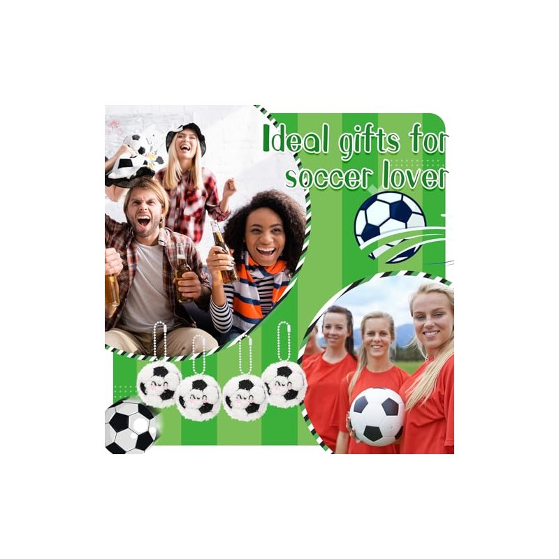 Jenaai Soccer Keychain Set with Inspirational Cards - 20 Pack