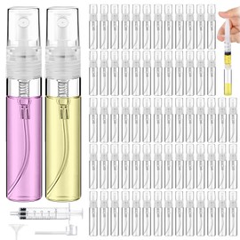 DupakSYS 60PCS 5ml Mini Spray Bottle, Portable Clear Plastic Spray Bottle, Empty Fine Mist Refillable Perfume Atomizer, Small Sample Containers for Cleaning, Travel, Essential Oils
