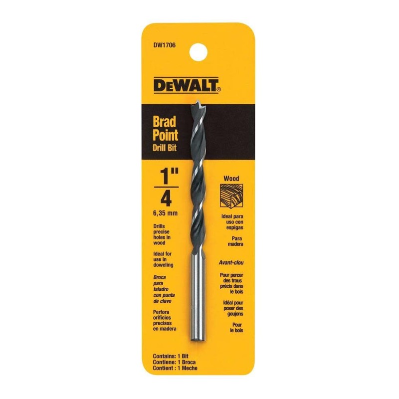 DeWalt DW1706 Brad Point, 1/4-Inch