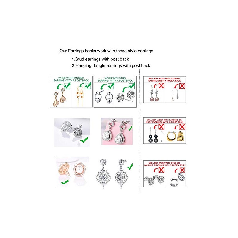 6 Pairs Earring Backs Lifters,925 Sterling Silver Earring Backs for
