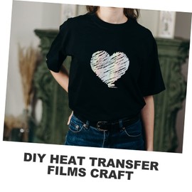 TEHAUX 2Pcs Glitter Heat Transfer Vinyl Film DIY Craft Supplies for T Shirts Shoes and Aprons Easy to Cut for Creative Decorations