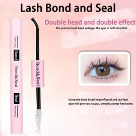 2-in-1 Lash Bond & Seal – Strong Hold Cluster Lash for DIY Extensions. Waterproof, Latex-Based for Individual & Cluster Lashes. Long-Lasting Mascara Effect, Easy Application, Smudge-Proof