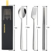 DEVICO Travel Utensils with Case, 18/8 Stainless Steel Reusable Silverware