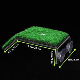 DoubleWood Lawn Turtle Basking Platform Turtle Resting Basking Platform, Simulation Grass Turtle Ramp for Turtle Tank, for Small Reptile Frog Terrapin (Small)