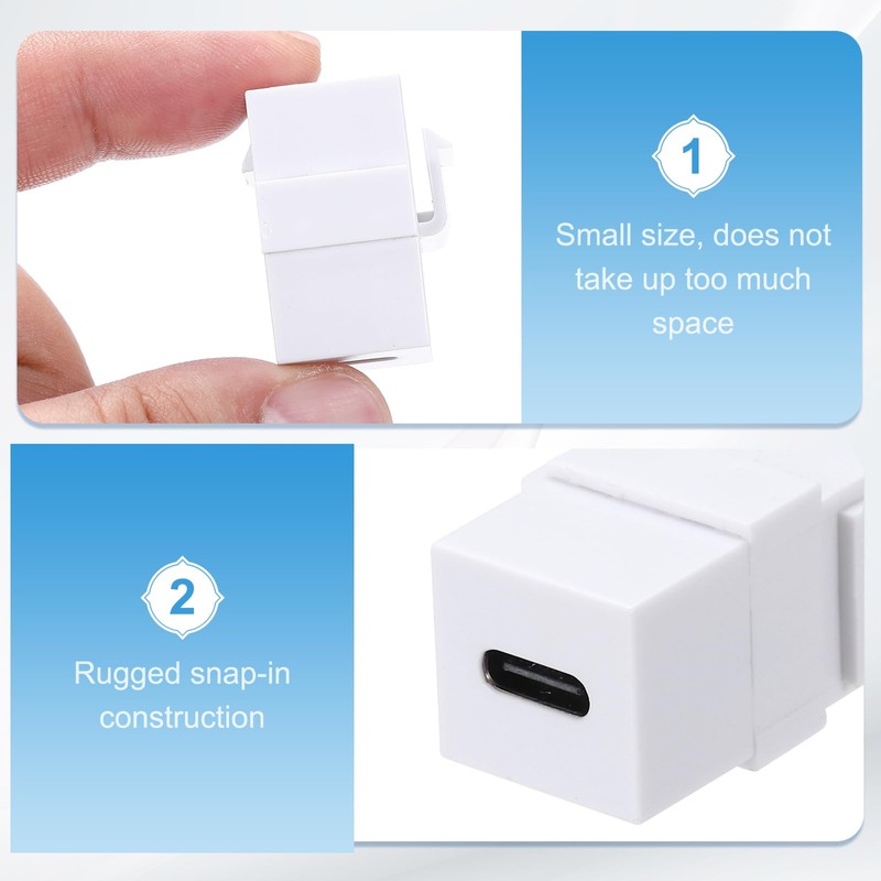 MECCANIXITY USB C Key-Stone Jack Inserts, Type-C Female to Female