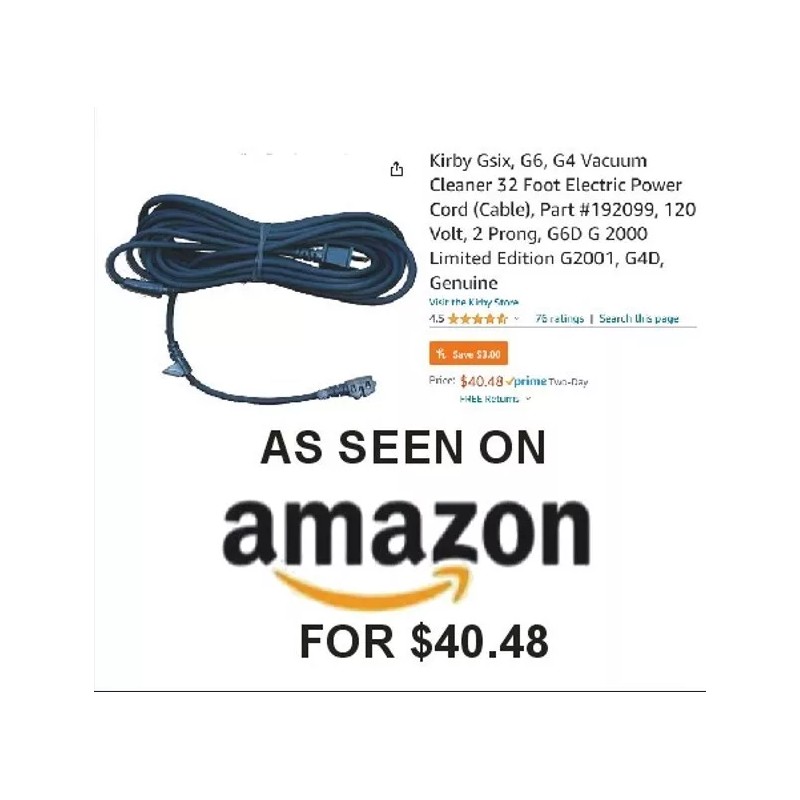 For Kirby Kirby Vacuum Electric Power Cord, 32 ft Frustration