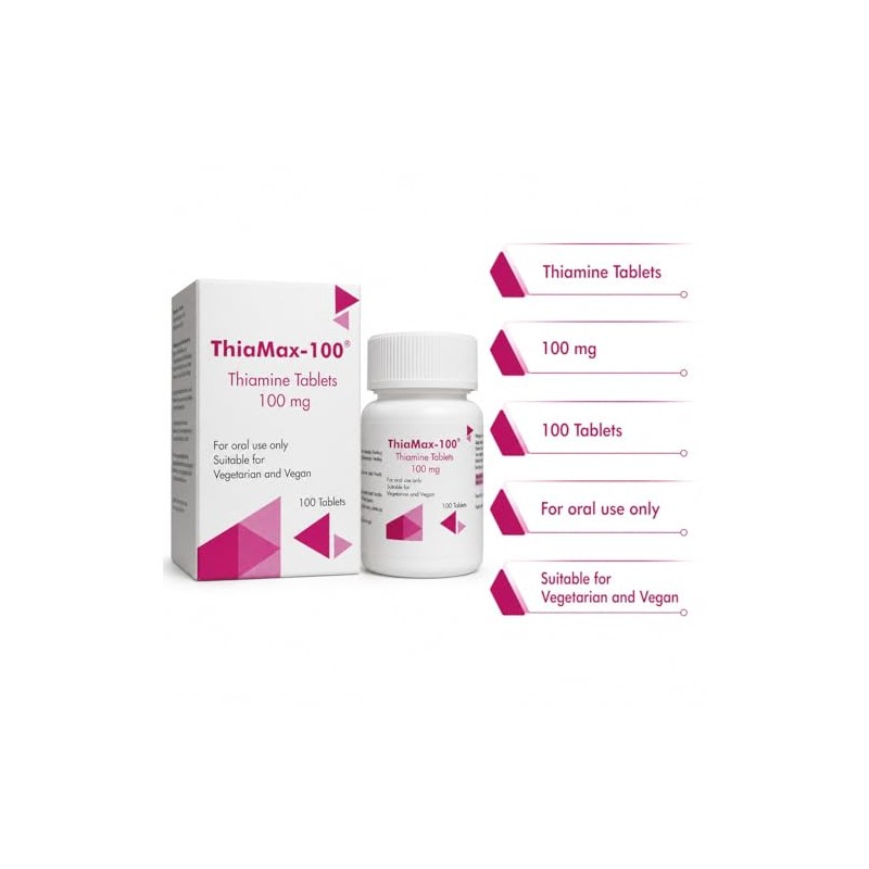 ThiaMax-100 Vitamin B1 Thiamine 100mg Tablets – Pack of 100