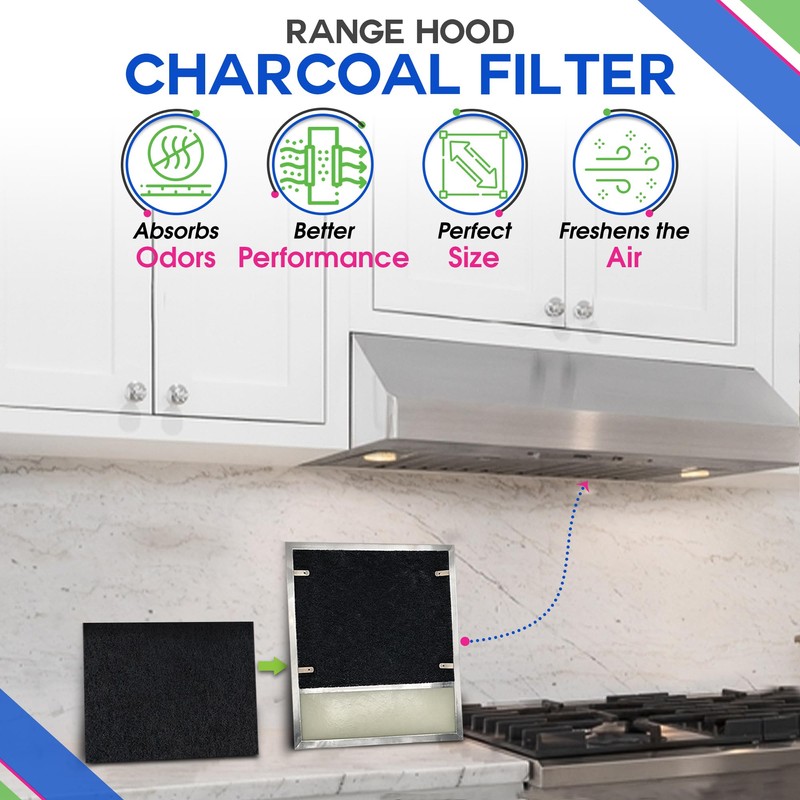 Range Hood Charcoal Filter 7.75” x 10.5” - Fits Broan
