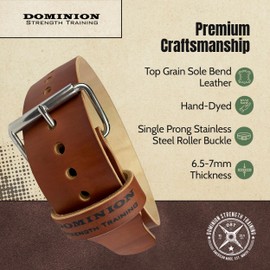 Dominion Strength Training Hand-Dyed Mahogany 3 Inch Single Ply Belts – Premium Support for Powerlifting and Weightlifting