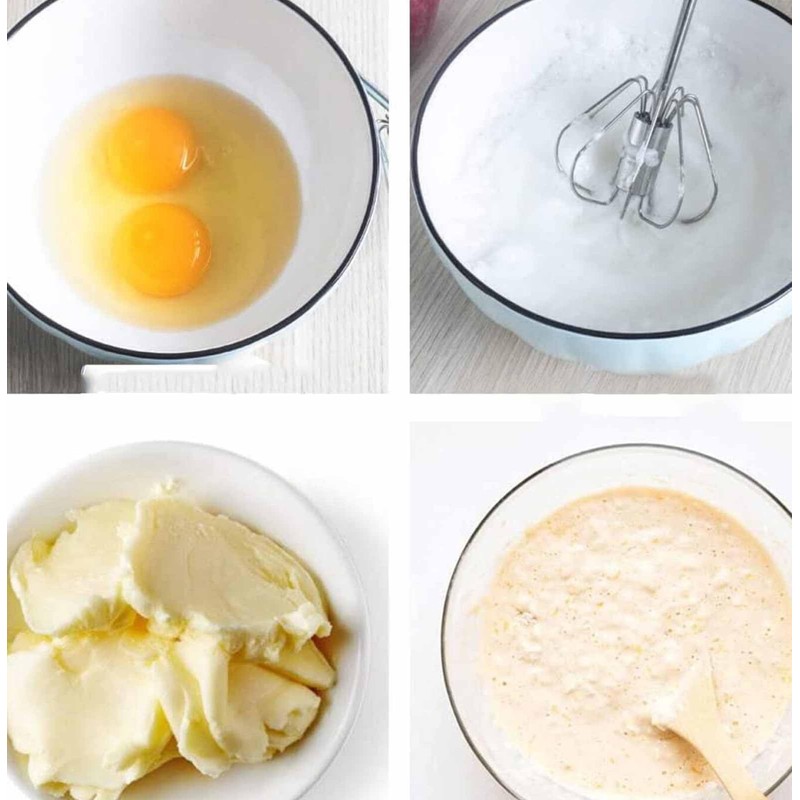 Semi-Automatic Egg Whisk Beater - Stainless Steel Wire Whisk Hand