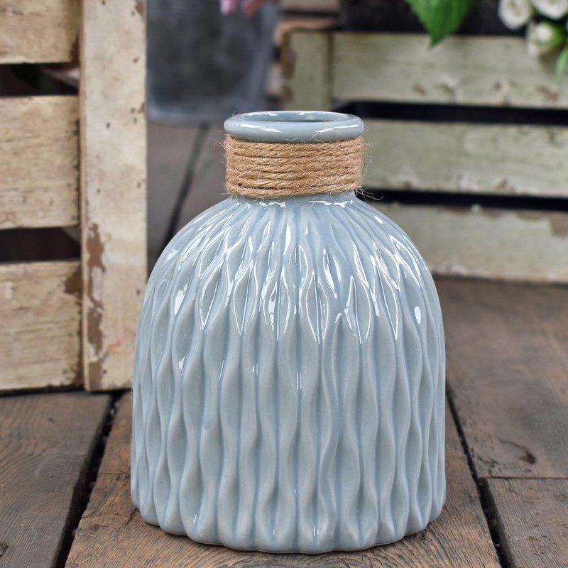 Bottle Shaped Vase Ceramic Decorative Vases Embossed Flower Arrange Display