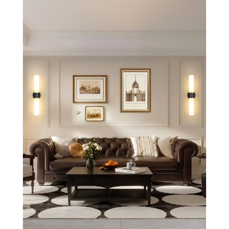 Battery Operated Wall Sconce Set of Two, Modern Rechargeable Wall
