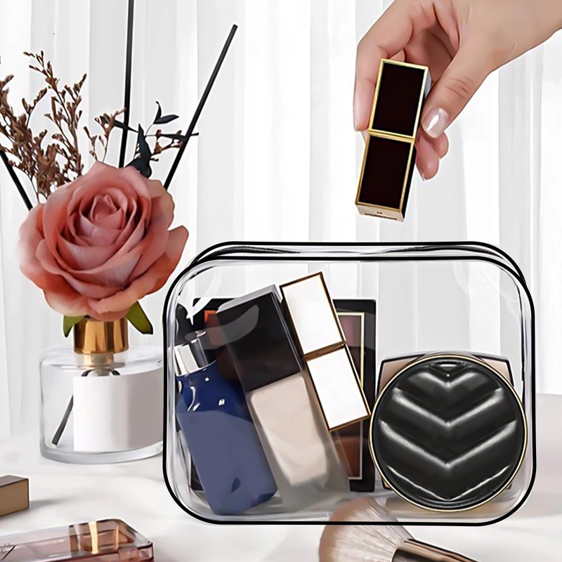 Clear Travel Toiletries Bag, Clear Makeup Bag Waterproof Liquids Carry-on