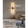 Leadzon Battery Operated Wall Sconces Set of 2 Black, Wireless