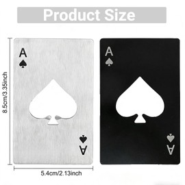 12PCS Poker Card Bottle Openers, Stainless Steel Credit Card Size Beer Bottle Opener, Poker Themed Bottle Can Cap Openers