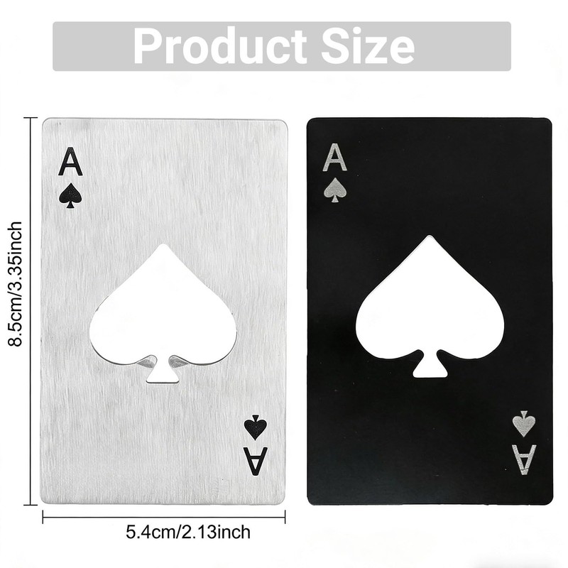 12PCS Poker Card Bottle Openers, Stainless Steel Credit Card Size