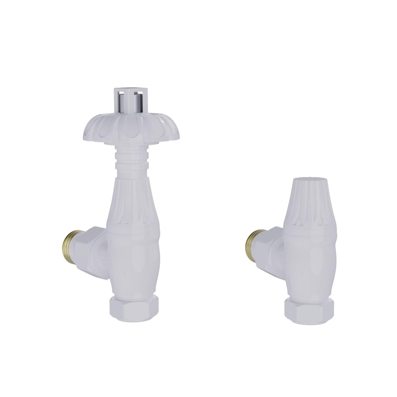NRG Traditional Antique Angled Central Heating Radiator Valve 15mm Thermostatic