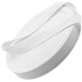 50 Yard Twill Tape Ribbon 3/4 Inch, Soft Natural Webbing Tape Roll Cotton Herringbone Bias Tape for Sewing DIY Crafts Home Decor (White)