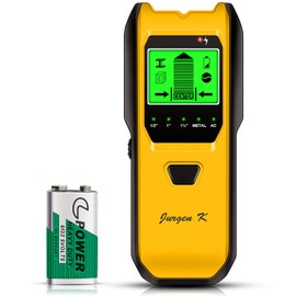 Stud Finder Wall Scanner, 5 in 1 Multifunction Stud Locator with Upgraded Smart Sensor, HD LCD Display and Audio Alarm for The Center & Edge of Metal, Studs, AC Wire, and Pipe Detection (Lemon)