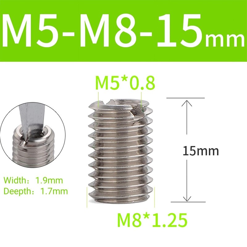 BORDSTRACT Reducing Nut with Male Thread, 10 Pieces M5 x