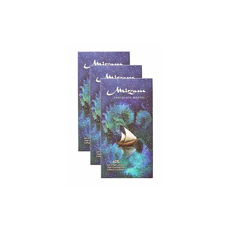 Mirzam Dark Chocolate Coffee & Cardamom 62% 3-PACK