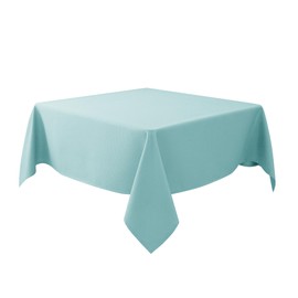 Biscaynebay Square Tablecloth 90x90 Inch-Auqa Blue Card Fabric Table Cover-Folding Table Cloths Linen Water Resistant Washable for Kitchen Dining Picnic Patio Outdoor Party Restaurant Tables