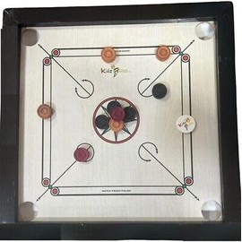 Carrom Board Water Proof Carrom 32" x 32" Set with Board, Coins and Striker - 29" x 29" Playing Area Indoor Family Fun Game Hardwood Edges For Better Rebound – Made in India