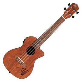 Ortega Guitars, 4-String Bonfire Series Concert Acoustic-Electric Ukulele, Right-Handed, (RU5MM-CE)